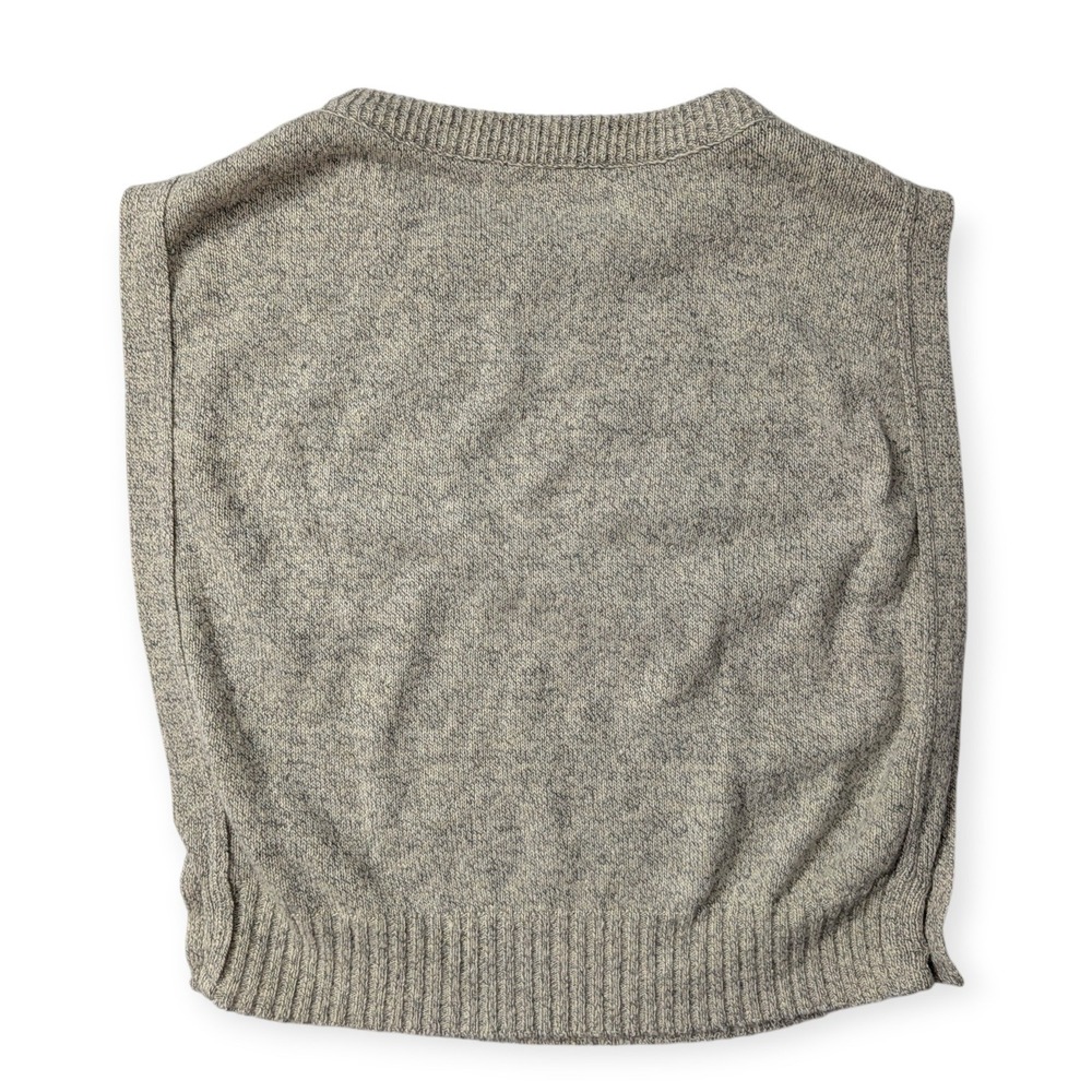 Womens Heather Grey Marl Knit Crewneck Sweater‎ Vest Side Buttons Sleeveless Top - Picture 4 of 9